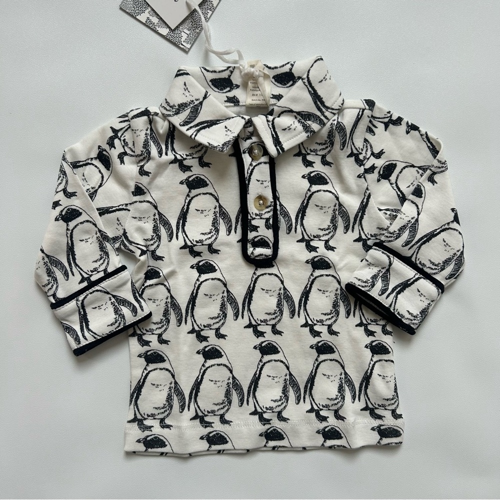 NWT Kate Quinn Penguin Polo Top 3–6M Organic Cotton